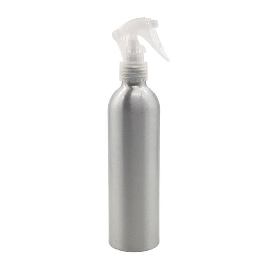250ml Silver Aluminium Bottle with LDPE Trigger Spray - Natural (24/410)