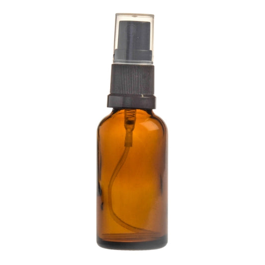 30ml Amber Glass Aromatherapy Bottle with Spritzer - Black (18/410)