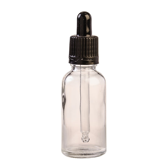 30ml Clear Glass Aromatherapy Bottle with Pipette - Black (18/78)