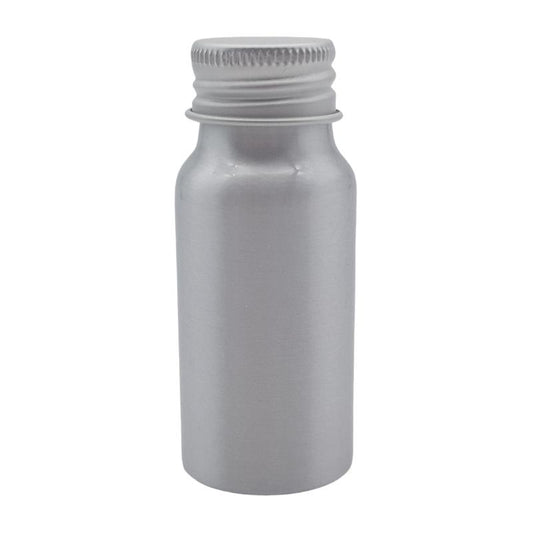 30ml Silver Aluminium Bottle and Aluminium Screw Cap - Silver (24/410)