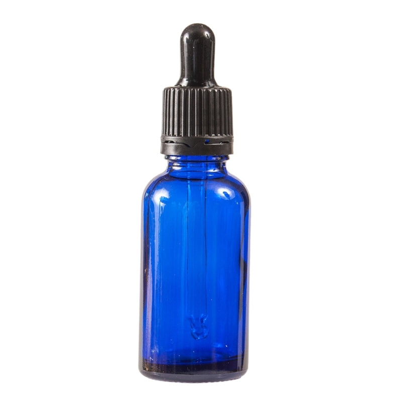 30ml Blue Glass Aromatherapy Bottle with Pipette - Black (18/78)
