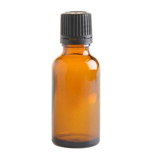30ml Amber Glass Aromatherapy Bottle with Dropper Cap - Black - Essentially Natural