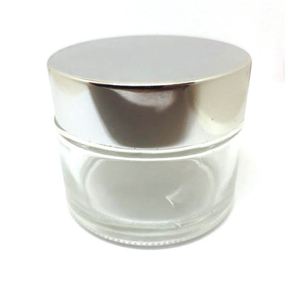 50ml Clear Glass Jar with Silver Lid