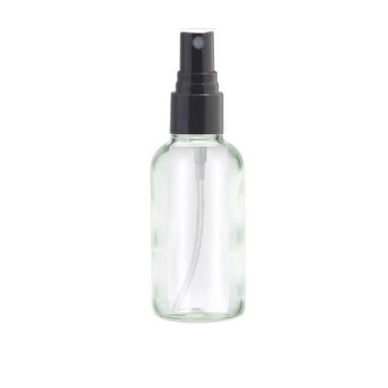 30ml Spritzer Clear Glass Aromatherapy Bottle (Black Top)