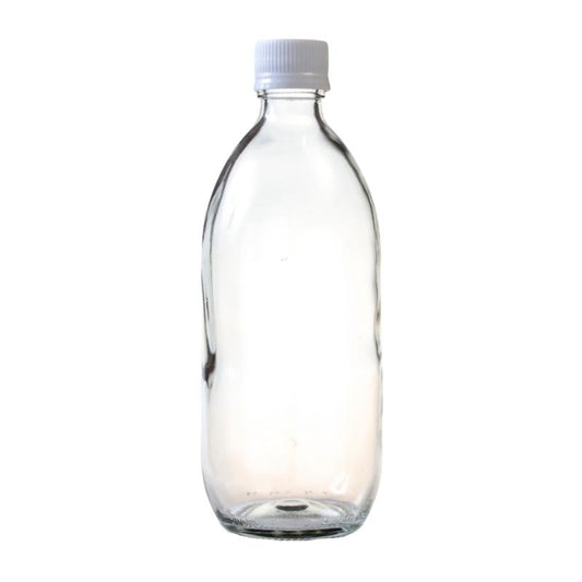 500ml Clear Glass Generic Bottle with Tamper Proof Cap - White (28/410)
