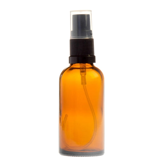 50ml Amber Glass Aromatherapy Bottle with Spritzer - Black (18/410)
