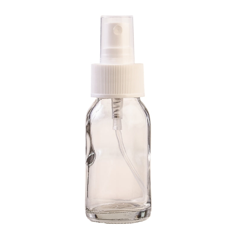 50ml Clear Glass Generic Bottle with Atomiser Spray - White (28/410)