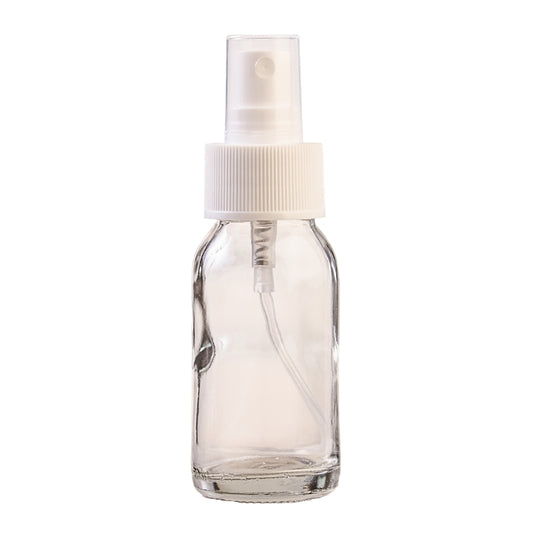 50ml Clear Glass Generic Bottle with Atomiser Spray - White (28/410)