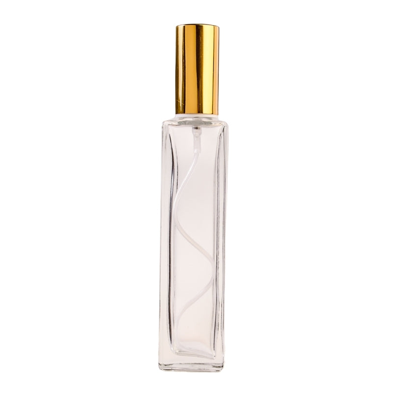 Buy 50ml Tall Clear Glass Square Base Perfume Bottle with Mist Pump ...