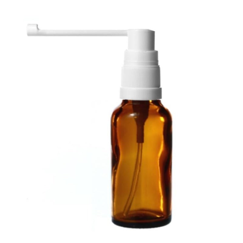 100ml Amber Glass Aromatherapy Bottle with Throat Sprayer (18/65) - Essentially Natural