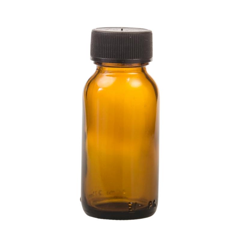 50ml Amber Glass Generic Bottle with Screw Cap - Black (28/410)