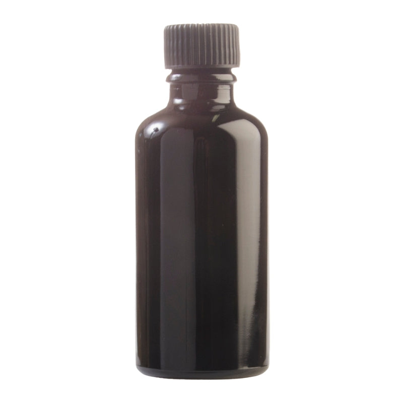 50ml Black Glass Aromatherapy Bottle with Screw Cap - Black (18/410)