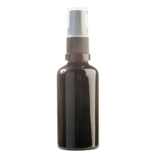 50ml Black Glass Aromatherapy Bottle with Serum Pump - Black (18/410)