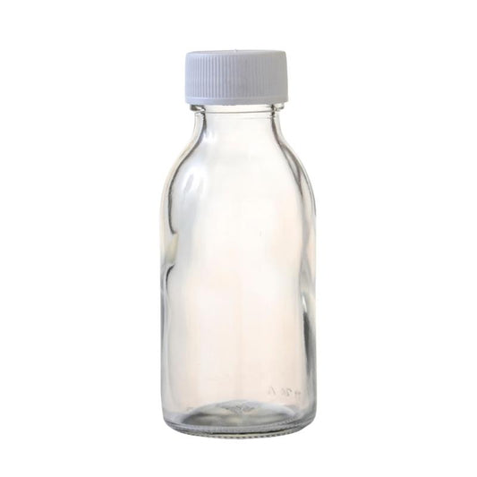 50ml Clear Glass Generic Bottle with Screw Cap - White (28/410)