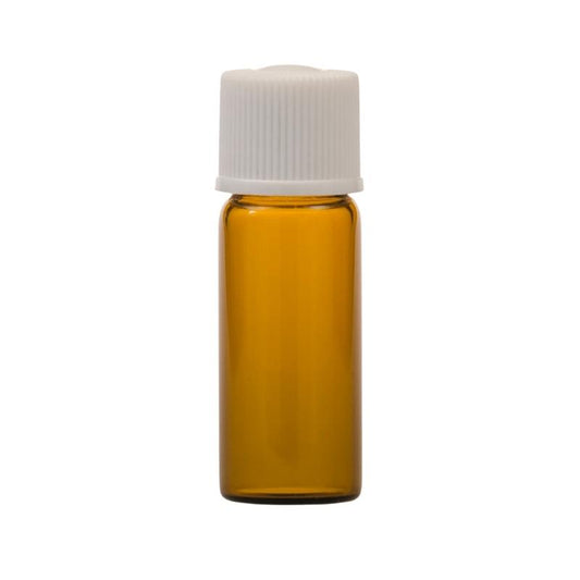 5ml Amber Glass Vial With Screw Cap - White (13/415)