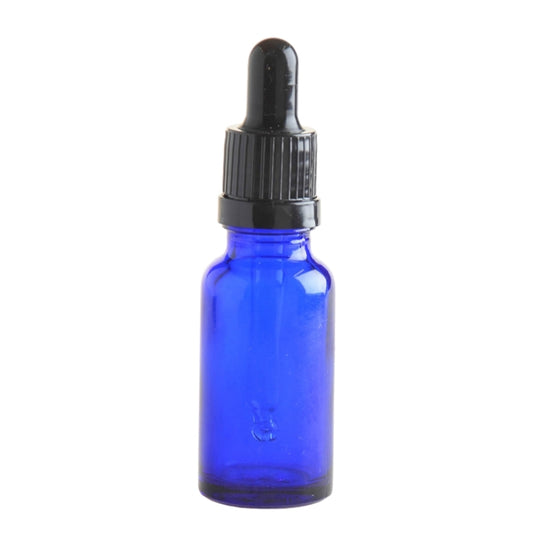20ml Blue Glass Aromatherapy Bottle with Pipette - Black (18/69 - Essentially Natural