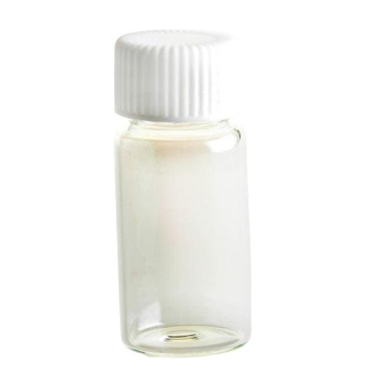 20ml Clear Flint Glass Vial (White Screw Top) - Essentially Natural