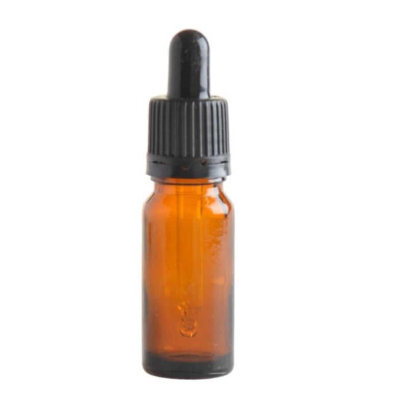 10ml Amber Glass Aromatehrapy Bottle with Pipette - Black (18/62) - Essentially Natural
