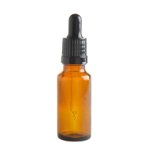 20ml Amber Glass Aromatehrapy Bottle with Pipette - Black (18/69) - Essentially Natural