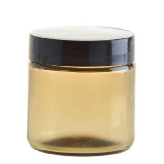 100ml Amberised Glass Jar with Black Lid (58/400) - Essentially Natural