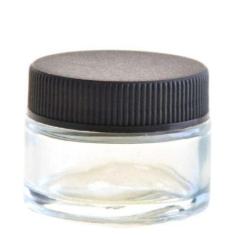 30ml Clear Glass Jar with Black Lid (48/400) - Essentially Natural