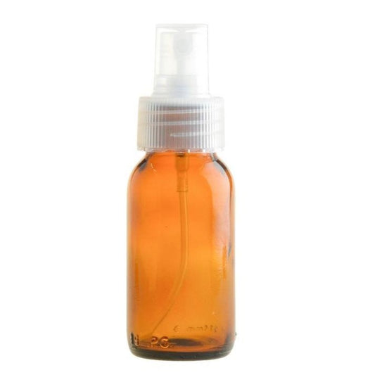 50ml Amber Glass Generic Bottle with Atomiser Spray - Natural (28/410) - Essentially Natural