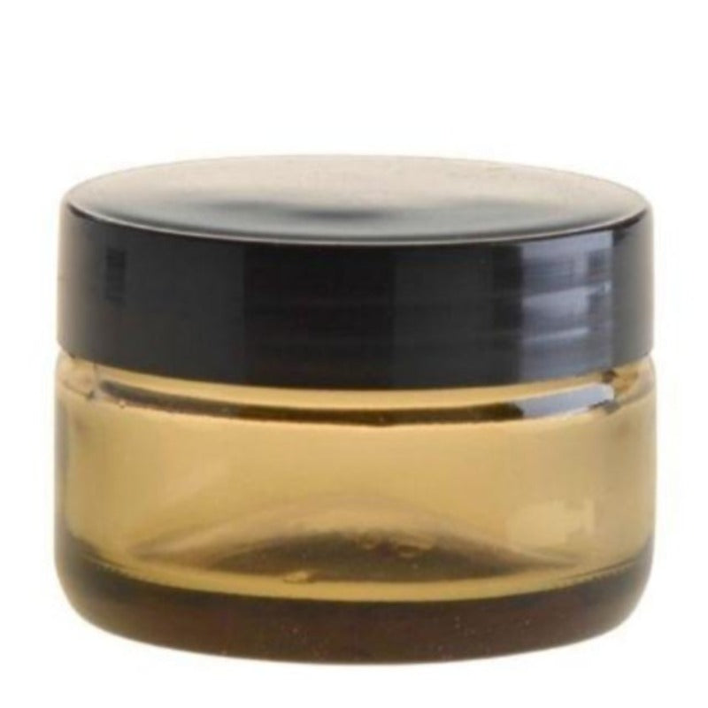 50ml Amberised Glass Jar with Black Lid (58/400) - Essentially Natural