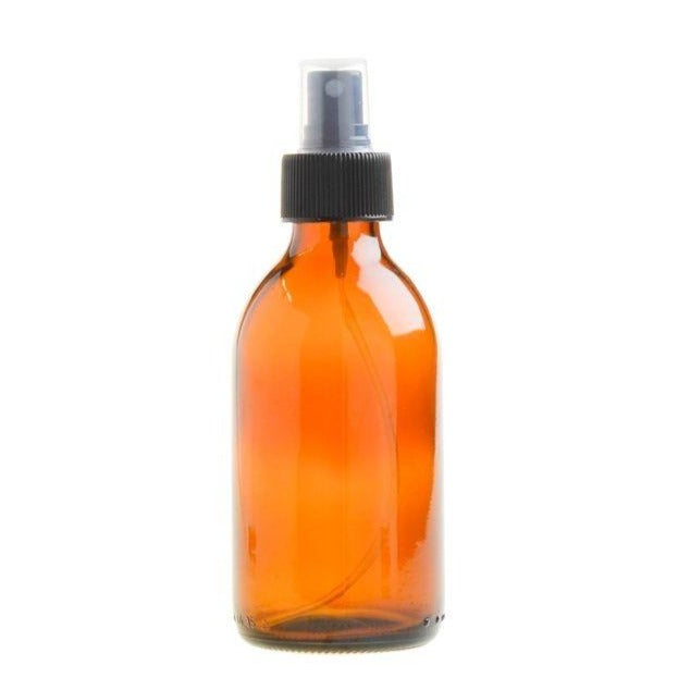 200ml Amber Glass Generic Bottle with Atomiser Spray - Black (28/410) - Essentially Natural