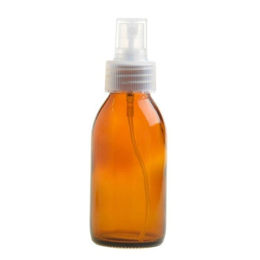 100ml Amber Glass Generic Bottle with Atomiser Spray - Natural (28/410) - Essentially Natural