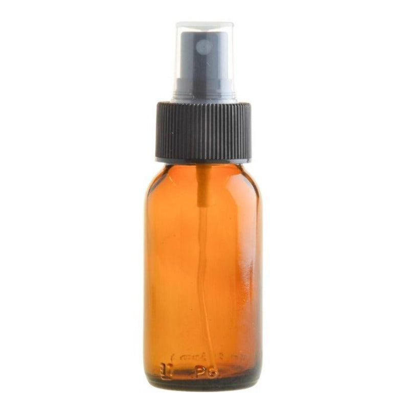 50ml Amber Glass Generic Bottle with Atomiser Spray - Black (28/410) - Essentially Natural