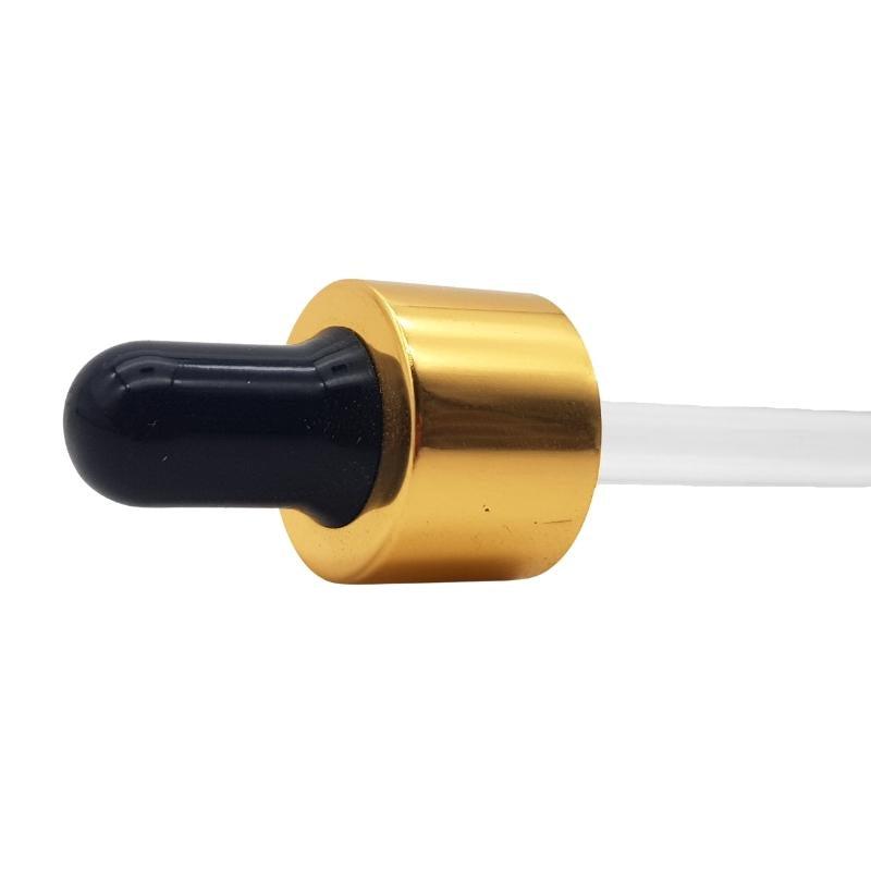 Pipette  - Black & Gold Collar for Aromatherapy Bottle 20ml (18/69) - Single (1 Unit) - Bottles & Jars