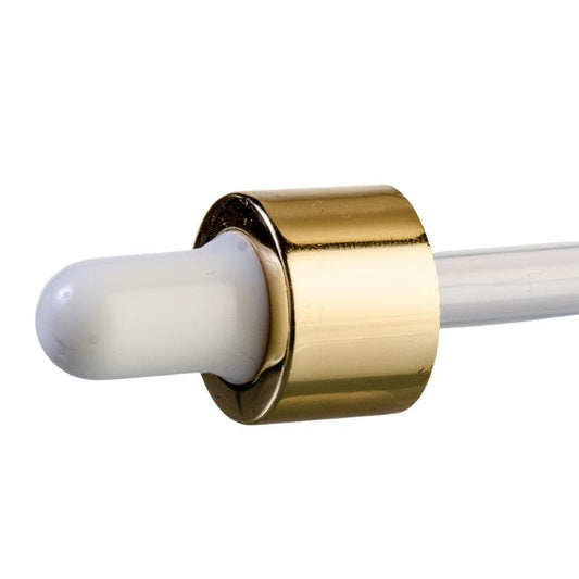 Pipette  - White & Gold Collar for Aromatherapy Bottle 50ml (18/89) - Single (1 Unit) - Bottles & Jars